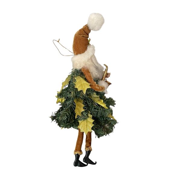 Department 56 Whimsical Christmas Tree Santa Claus Woodsy Elf Saxophone Rare 14" - Picture 10 of 14